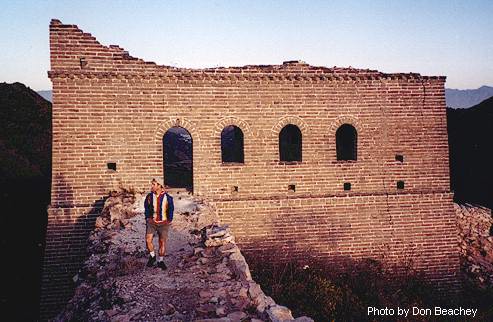 Peter on the unrestored section of the Great Wall