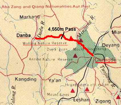 Danba Location Map