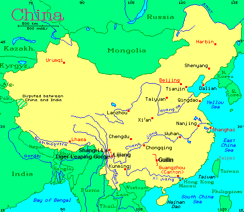 Yunnan and Guangxi Bike Route Map