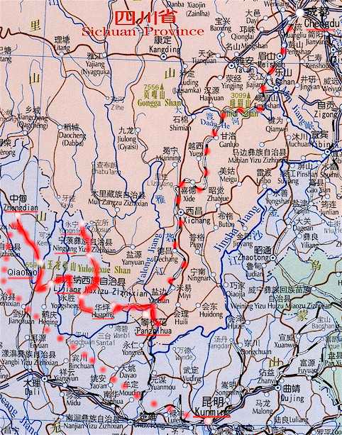 The Grand Bike Tour of Southwest and Central China Route Map - Part 4